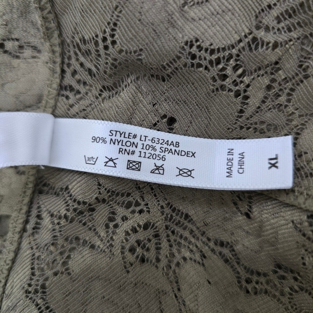 Zenana Olive Green Floral Lace  Racerback Bralette Size XL - Picture 7 of 7